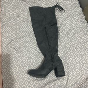 Torrid Stretch Over the Knee Heeled Boot Faux Suede